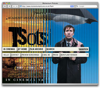 Website for Momentum Pictures
